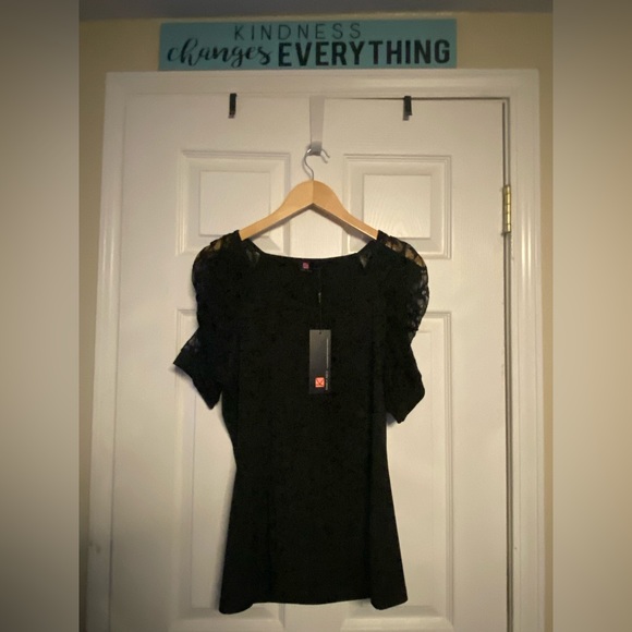 NEW Cute black top with lace size L - Picture 1 of 4